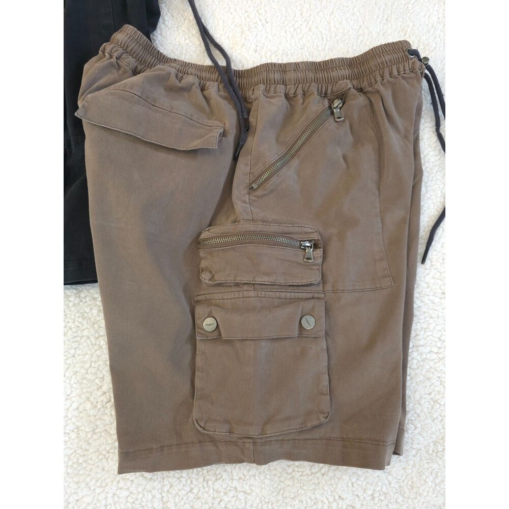 Lot of 2 Saint Morta Utility Cargo Shorts XL Wash Black + Earth Khaki Streetwear - Picture 5 of 9